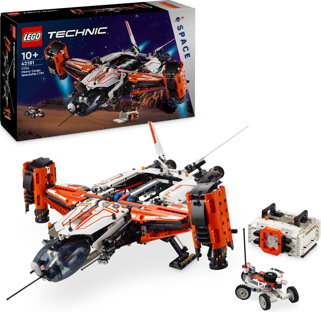 LEGO Technic VTOL-Schwerlastraumfrachter LT81, Space Bauset, Weltraum-Spielzeug, Raumschiff, Spielset mit Mini-Rover, Geschenk für Jungen & Mädch...