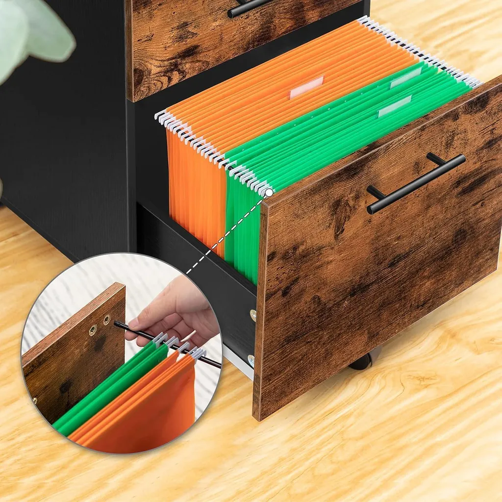 Armoire à dossiers sur roulettes avec 3 tiroirs de rangement bureau
