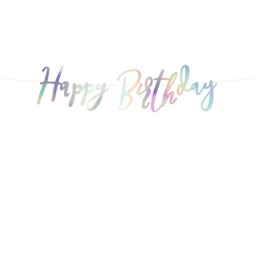 Baner Happy Birthday, opalizujący, 16,5x62cm Zdjęcie produktu 