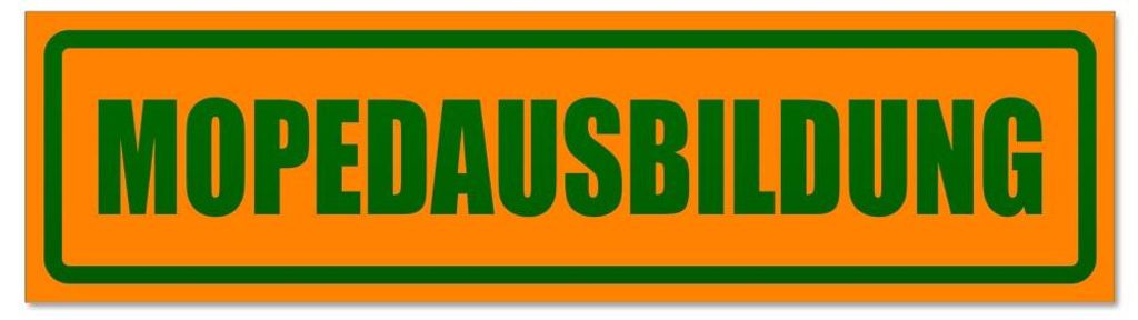 Kiwistar - Autoaufkleber - Orange - Grün - 60 x 16 cm - Mopedausbildung invertiert - Hinweis Aufkleber Sticker für Auto, Kfz, Fahrrad, PKW, LKW