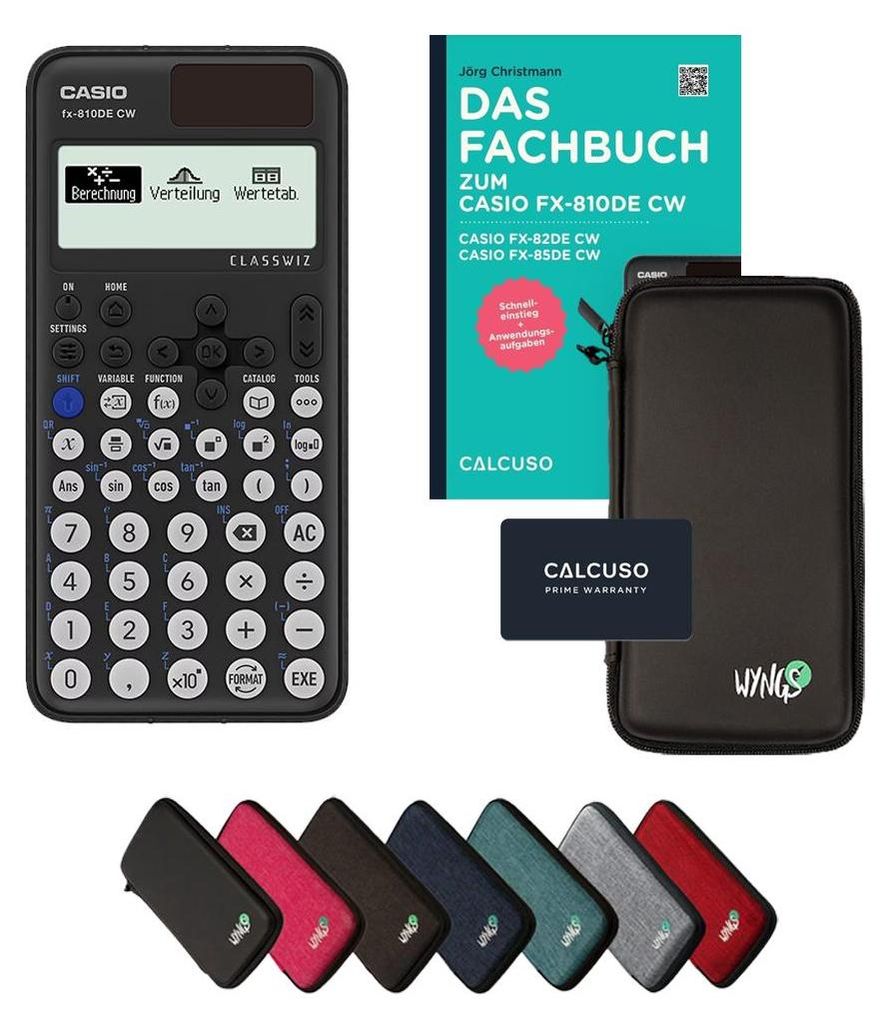 Casio fx-810DE CW inkl. Schutztasche Schwarz & Fachbuch (96 Seiten, DIN A5) – Wissenschaftlicher Rechner – Smart Set