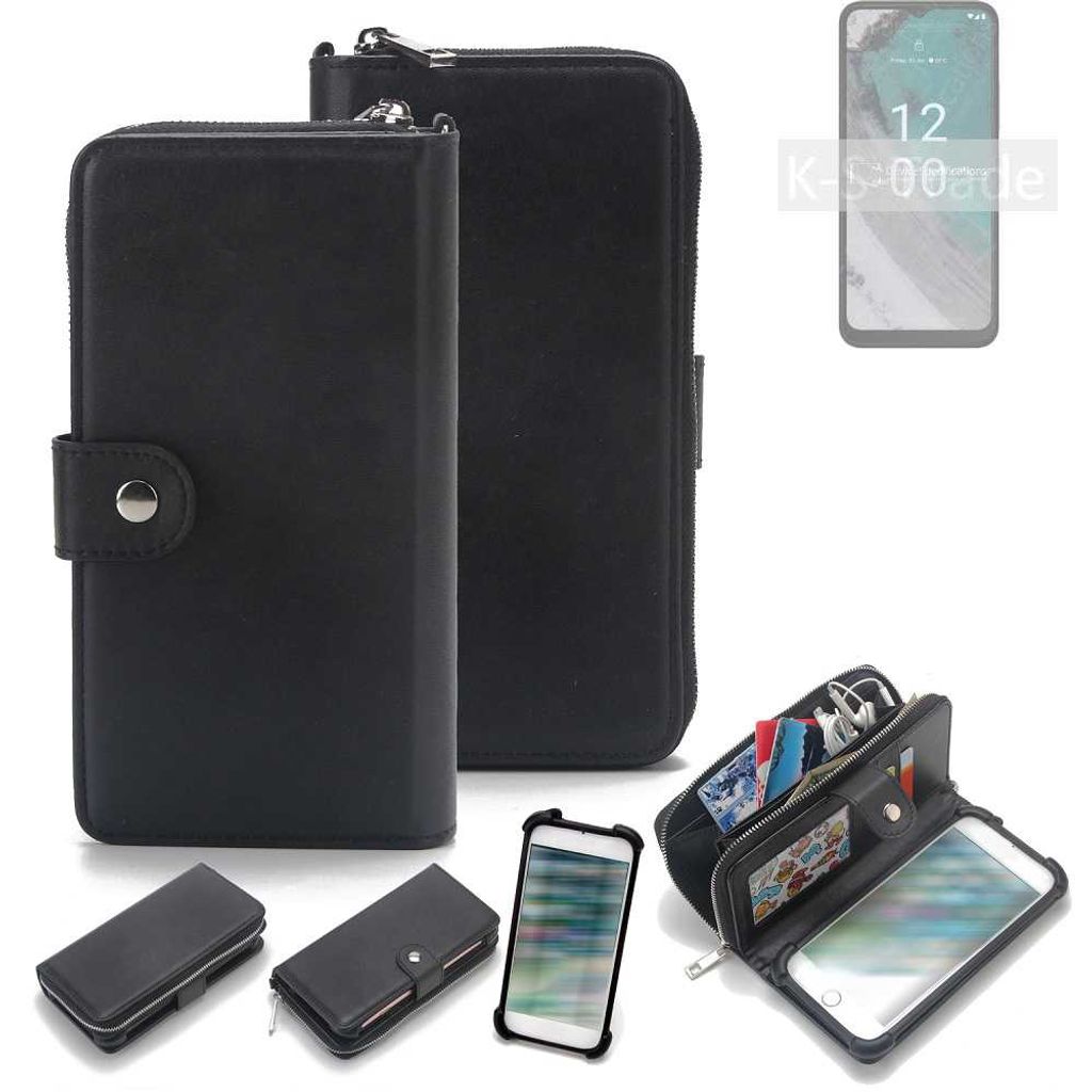 K-S-Trade 2in1 Handyhülle Schutzhülle kompatibel mit Nokia C32 & Portemonnee Cover Handy Hülle Case Etui Geldbörse Wallet Bookstyle Hülle