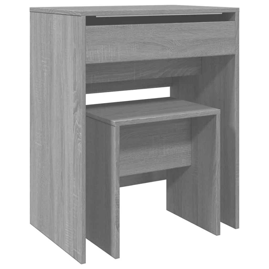 Angolo Bar Casa vidaXL: Tavolo Alto e Sgabello Grigio Sonoma