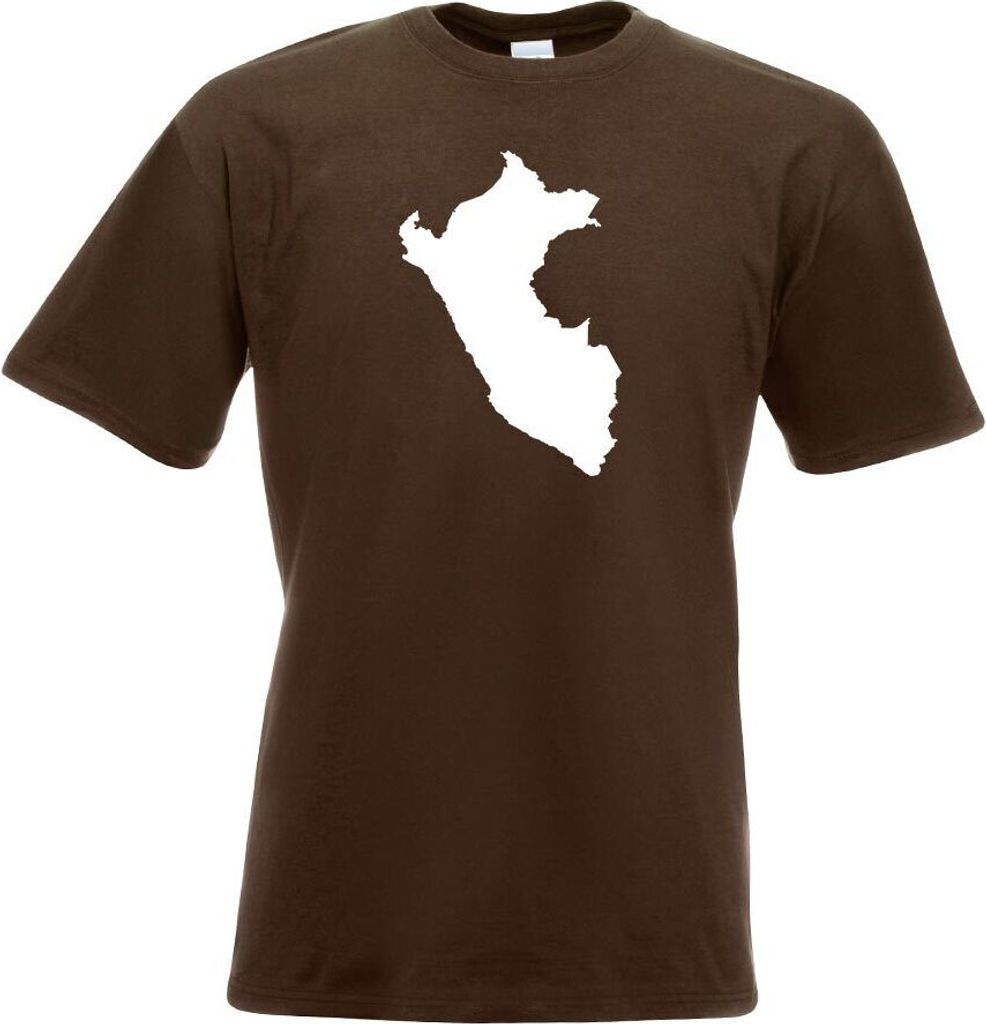 Kiwistar - T-Shirt - Chocolate - Peru Umriss Kontur Herren Funshirt Bedruckt Design Sprüche Spruch Motive - mit Motiv Bedruckt - Funshirt Design -...