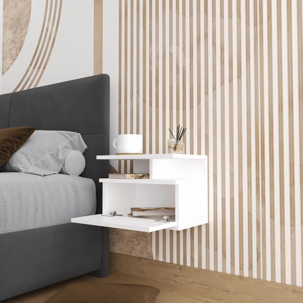 Venus Wand-Nachttisch Pine Platzsparend Design mit 2 Farbe
