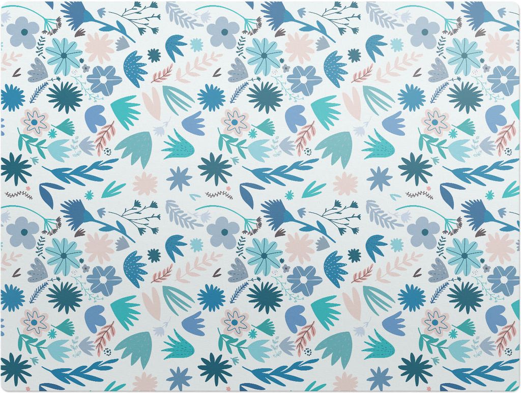 Florales Retro-Muster – Bodenschutzmatte – Rutschfest – Schutzmatte für Büro – Vinylmatte – Stuhlunterlage – 120 x 90 cm