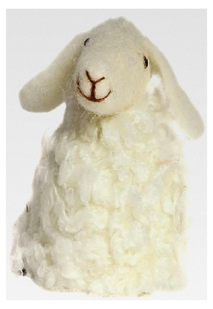 Eierwärmer Schaf aus Filz in Weiß für Ostern