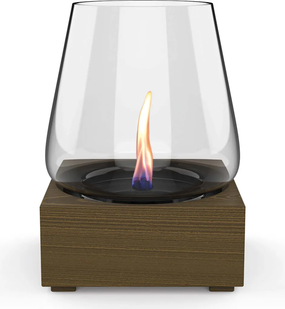 Lanterne de Table Décorative Poppy 17 Tenderflame en Bois Chêne Noir