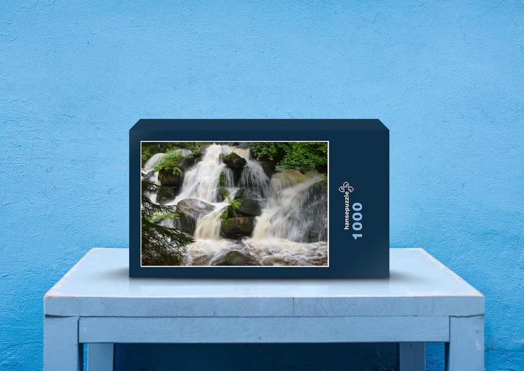 hansepuzzle 47933 - Wasserfall Puzzle, 1000 Teile, Natur, 60,0 x 46,0cm mit hochwertiger Aufbewahrung, Kartonbox und wiederverschließbarem Beutel