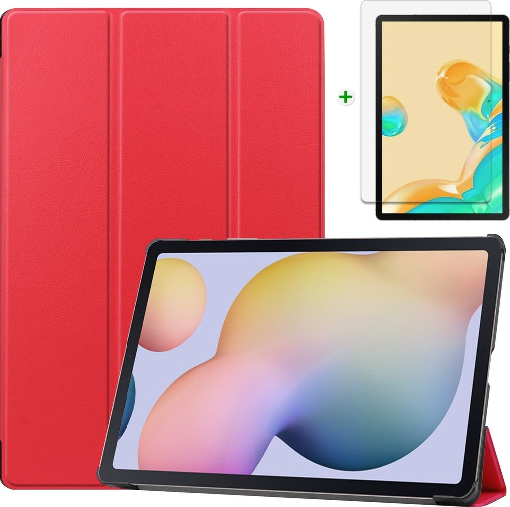 Case2go - Hülle kompatibel mit Samsung Galaxy Tab S7 FE (2021) - - Kunstleder Tablet Case Schutzhülle - Rot