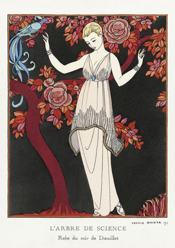 Plakat 21x29,7cm L'Arbre De Science, Vintage Barbier für Salon