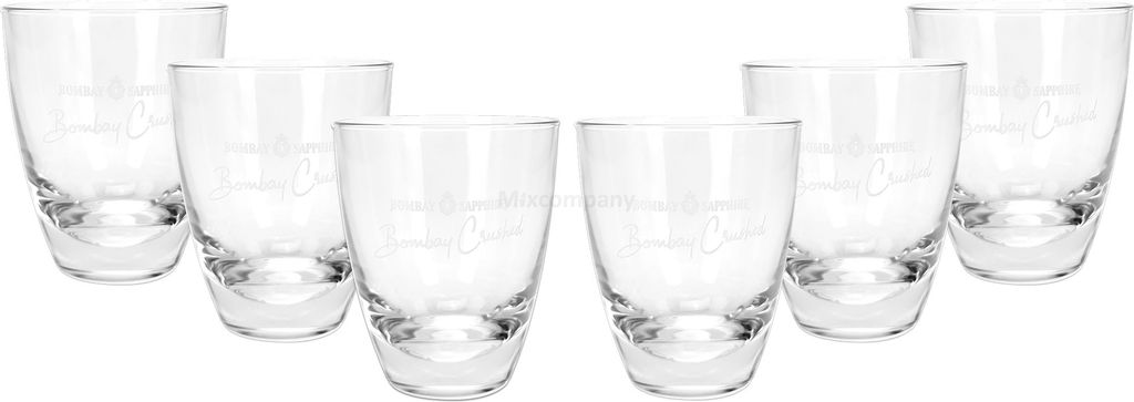 Bombay Sapphire Bombay Crushed Tumbler Glas Gläser Set - 6x Tumbler
