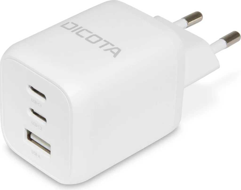 Chargeur Triple Port GaN 65W Dicota Ultra Rapide Format Compact EU