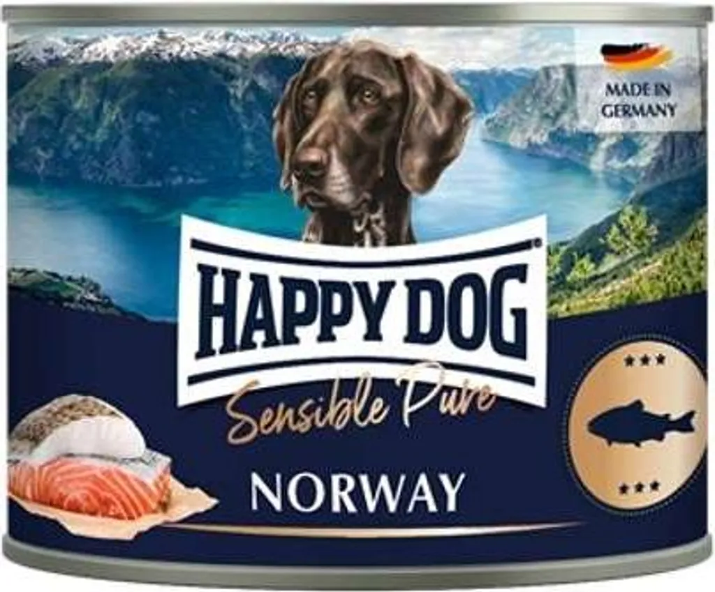 Offerta Happy Dog Norway Pure Pesce di Mare 6 x 200g Umido Cane