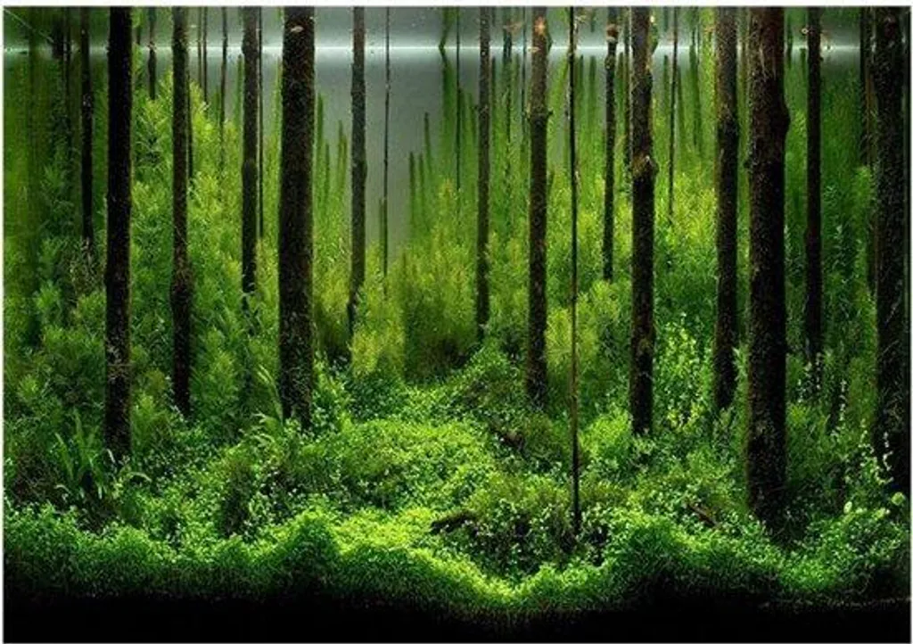 Fond d'écran Aquarium en PVC - Arrière-plan Aquatique Bleu - 61x30cm