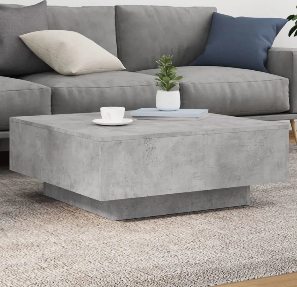 Maison Exclusive Tavolino 80x80x31 cm LED Grigio Cemento - Qualità