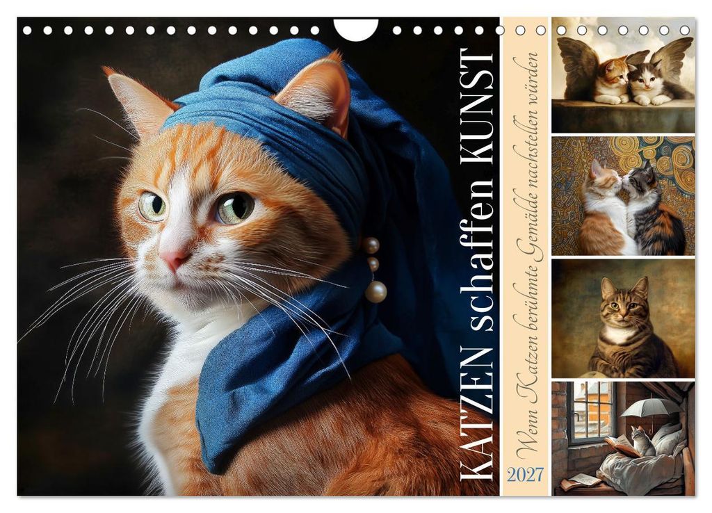 Katzen schaffen Kunst (Wandkalender 2027 DIN A4 quer), CALVENDO Monatskalender