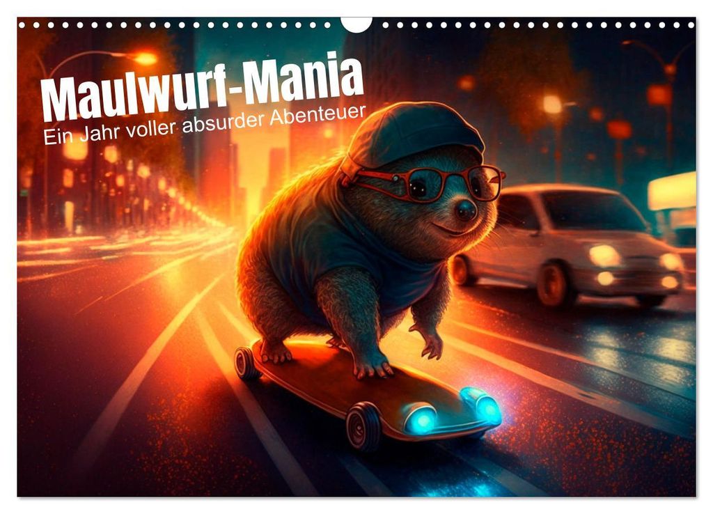 Maulwurf Mania Ein Jahr voller absurder Abenteuer (Wandkalender 2027 DIN A3 quer), CALVENDO Monatskalender