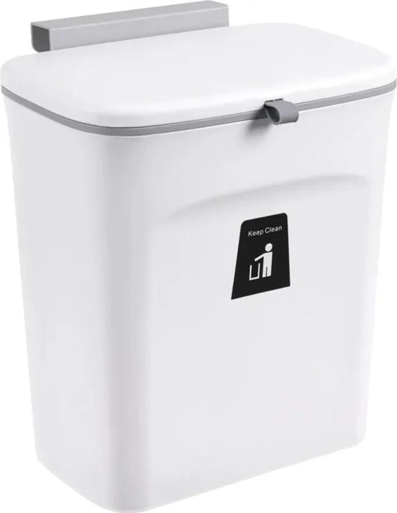 Pattumiera Sospesa 7L Bianco WHITE-a - Design Slim Salvaspazio