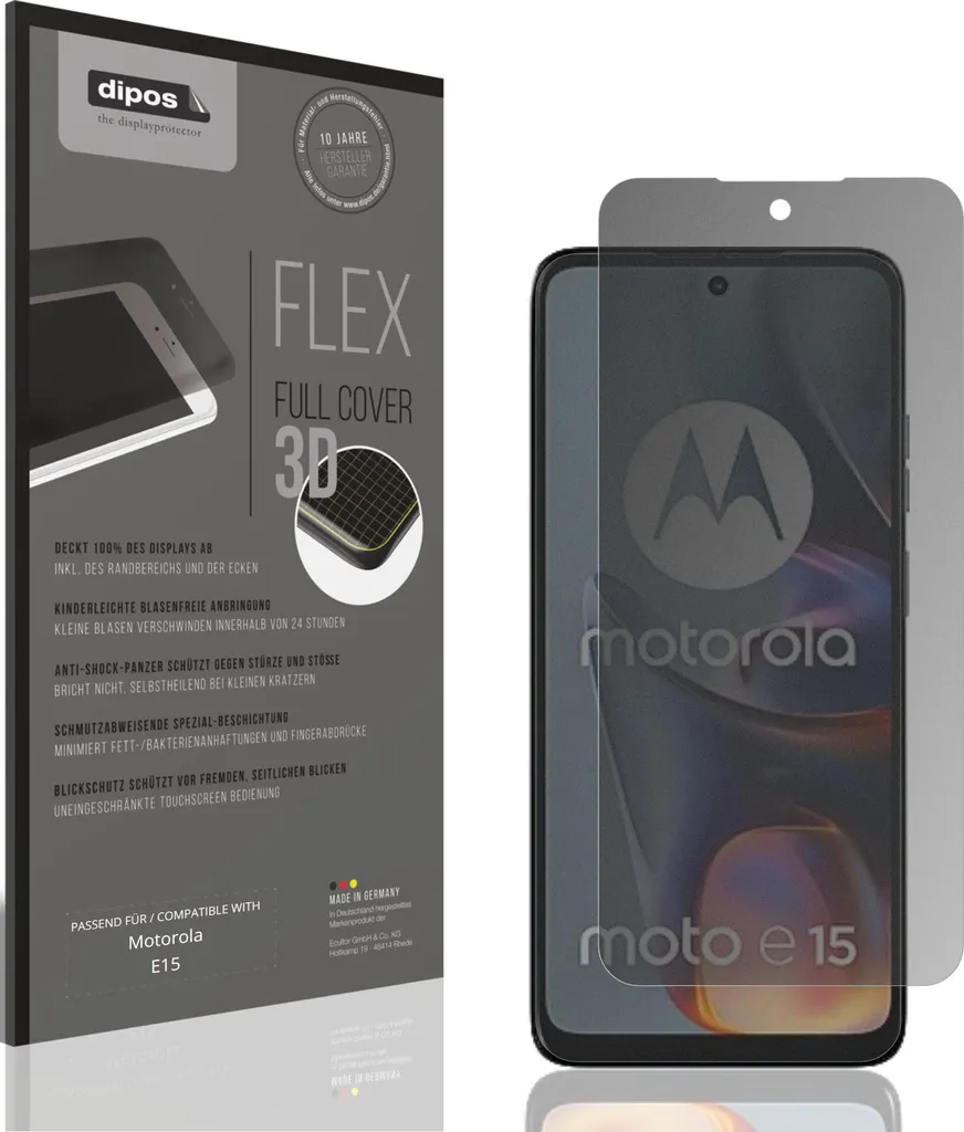 Pellicola Privacy Motorola E15 Protezione Antiurto 9H Anti-Spy Vetro
