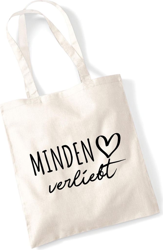 Huuraa Jutebeutel Minden verliebt 10 Liter Natural Baumwolle Tasche Geschenkidee
