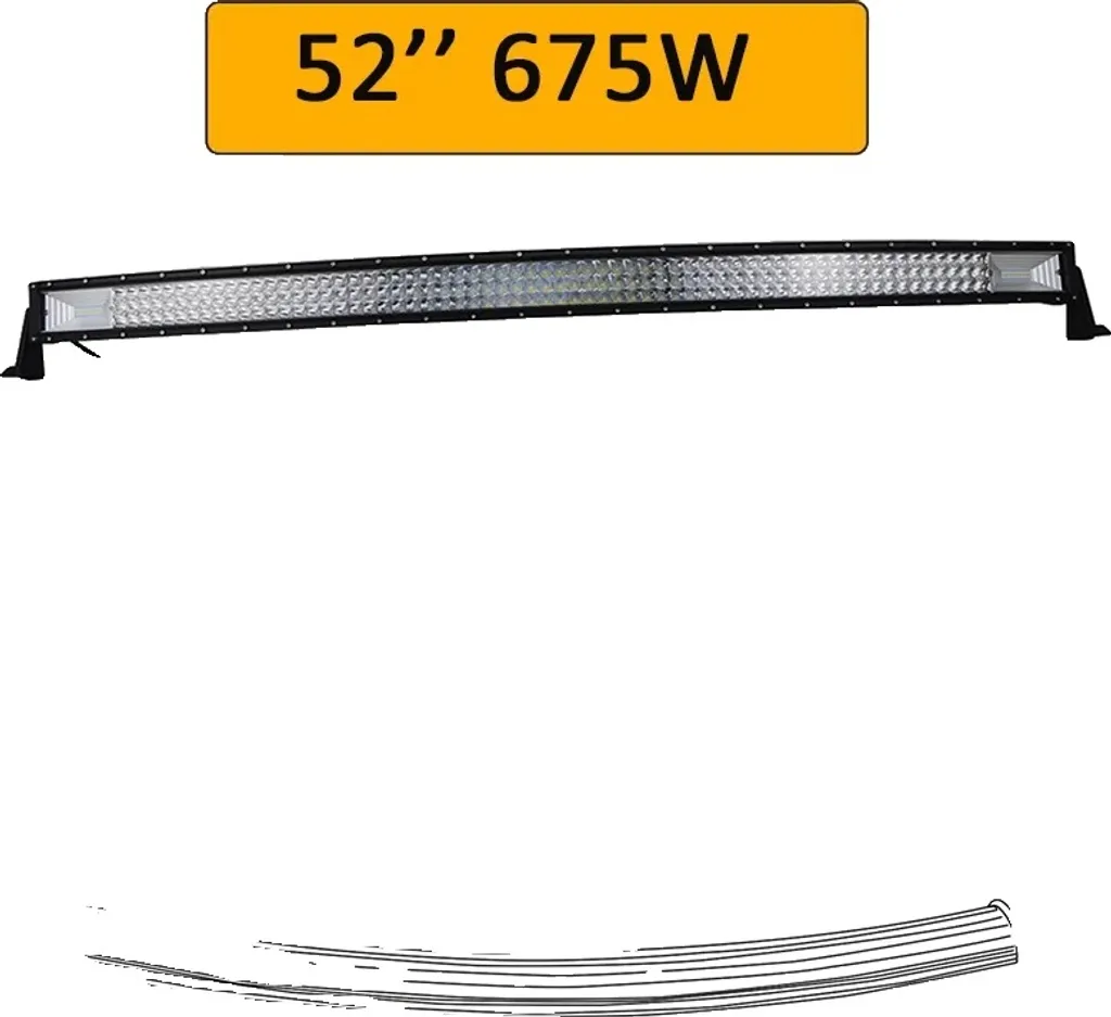 Barre de travail LED 52 pouces 675W pour dépannage et chantier Off-Road