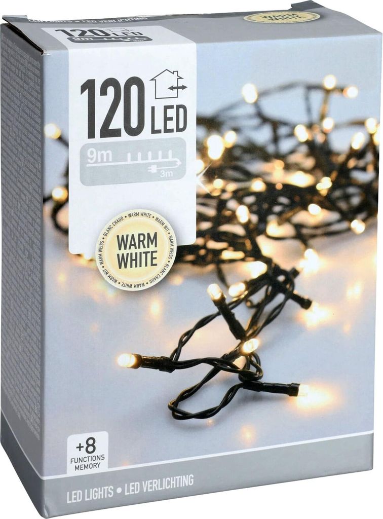 Girlande 120 LED Warmweiß Außenbereich 12m