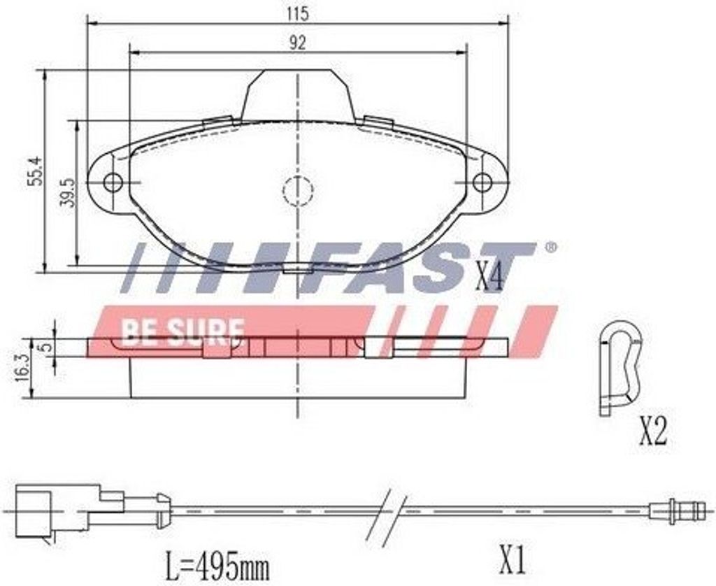 FAST Bremsbeläge Satz Vorne Bremsklötze für FIAT PANDA (169) FT29051