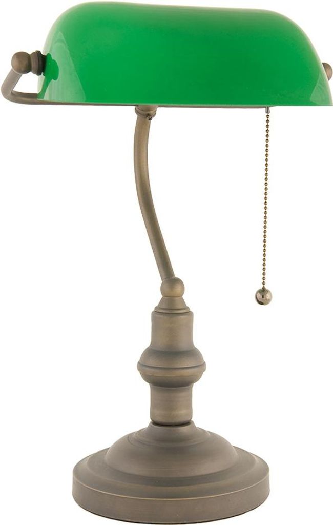 Clayre & Eef Schreibtischlampe Ø 27x40 cm Grün Braun Metall