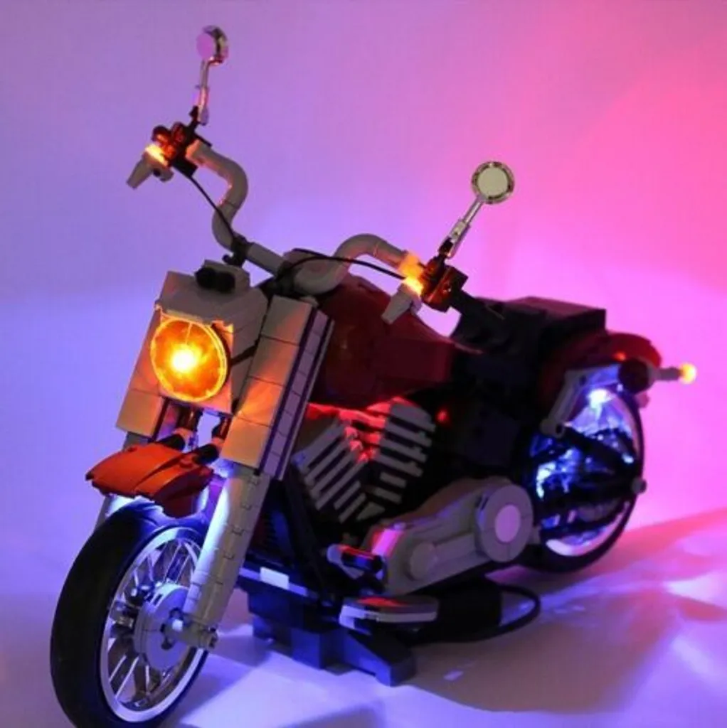 Lumières LED haute luminosité et boîtier accu pour Lego Harley 10269