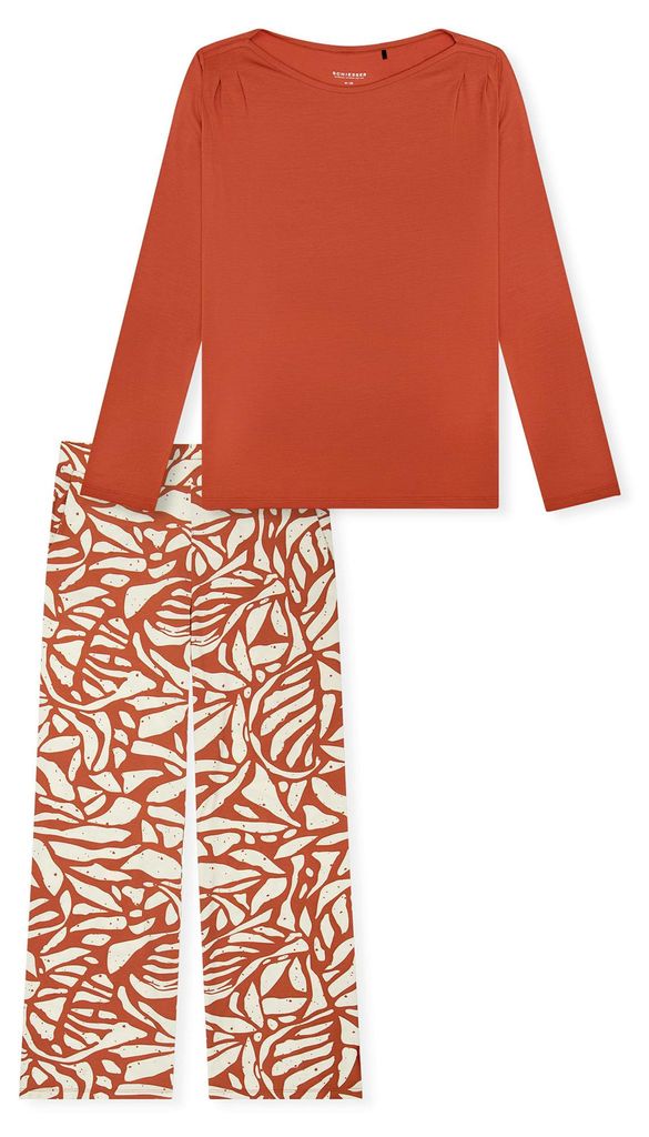 Schiesser Damen Pyjama Selected Premium terracotta - Größe 38