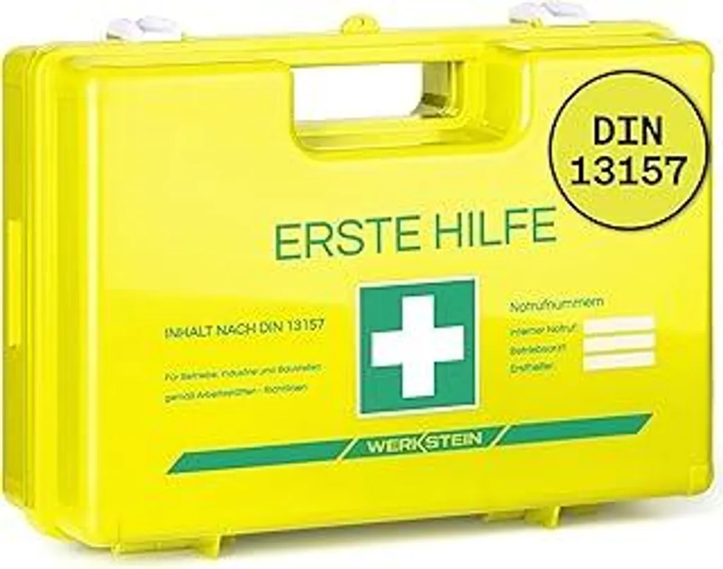 Valigetta Pronto Soccorso WERKSTEIN DIN 13157 con Supporto Parete