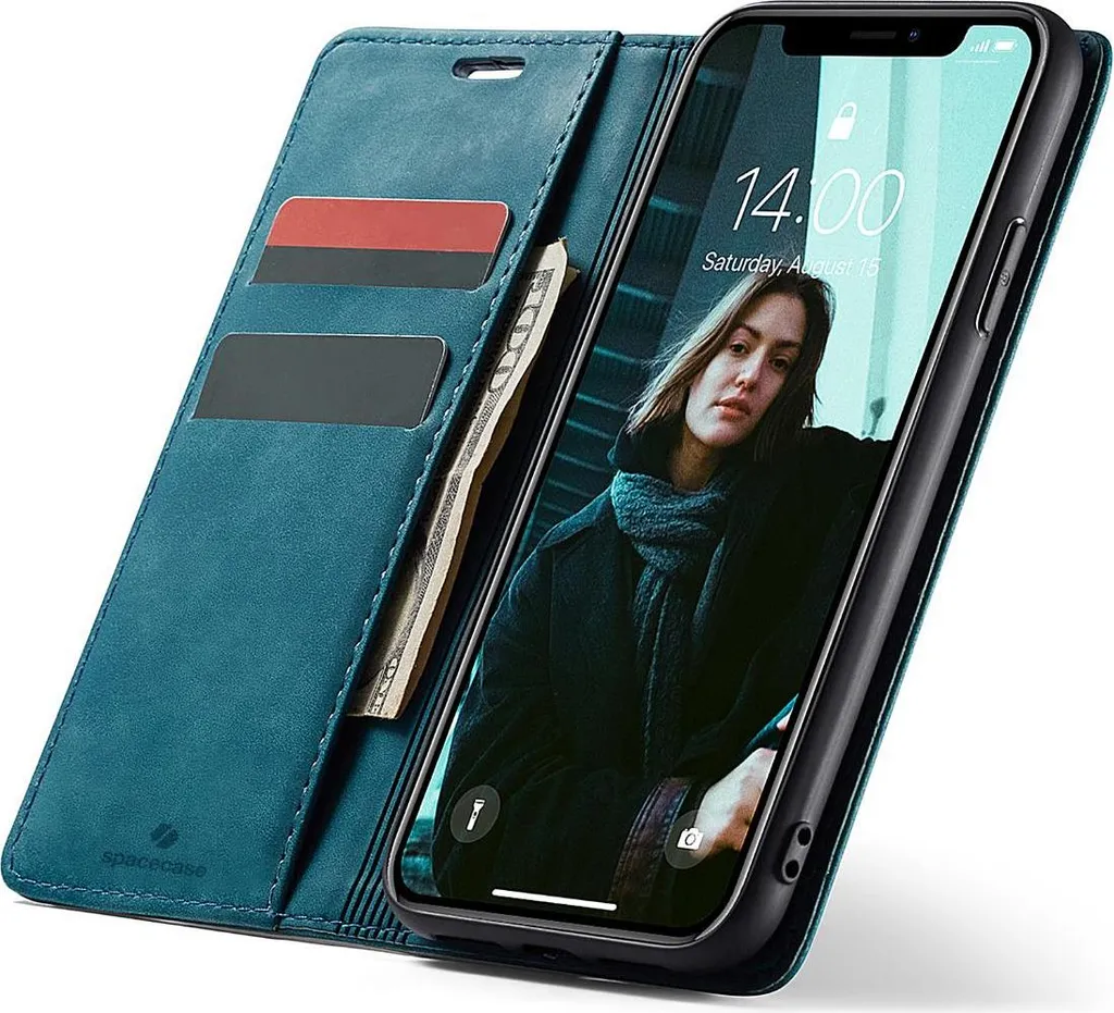 Custodia Business iPhone Xr Blue - SPACECASE Portafoglio Professionale