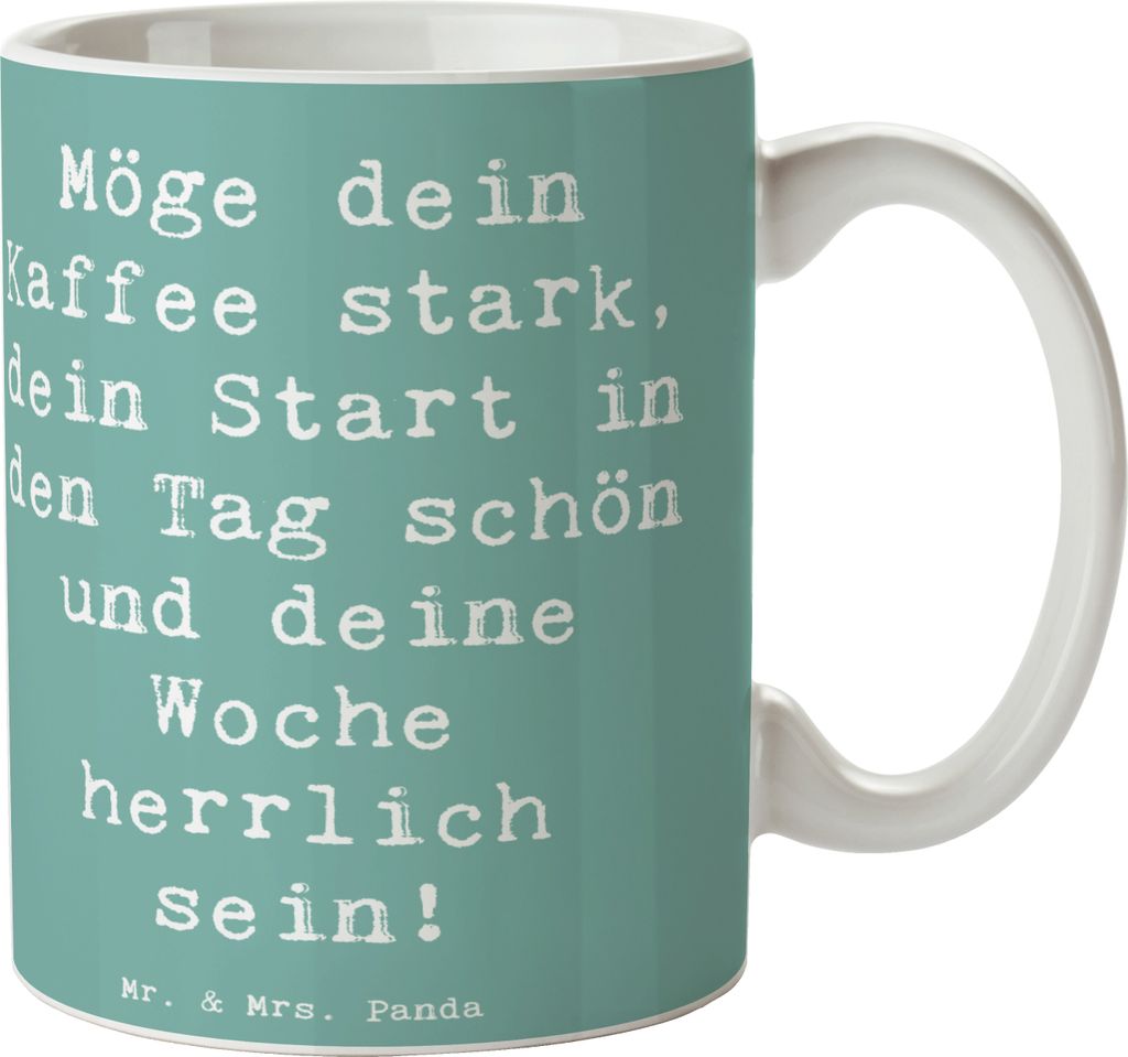 Mr. & Mrs. Panda Becher Spruch Selbstzweifel Überwinden - Meeresbrise - Geschenk, Kaffeebecher, Trinkbecher, Freude, Motivation, Kaffeetasse, Tass...
