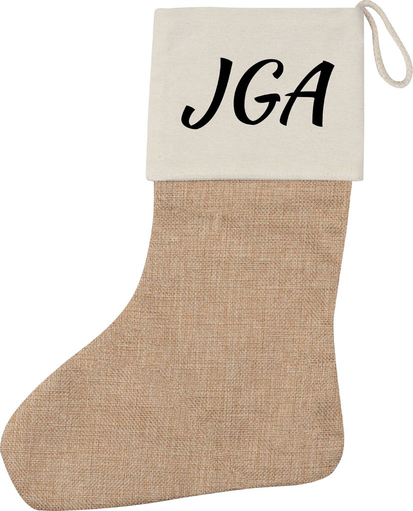Huuraa Weihnachtsstrumpf JGA Junggesellenabschied Beige Jute Kaminstrumpf Geschenkidee