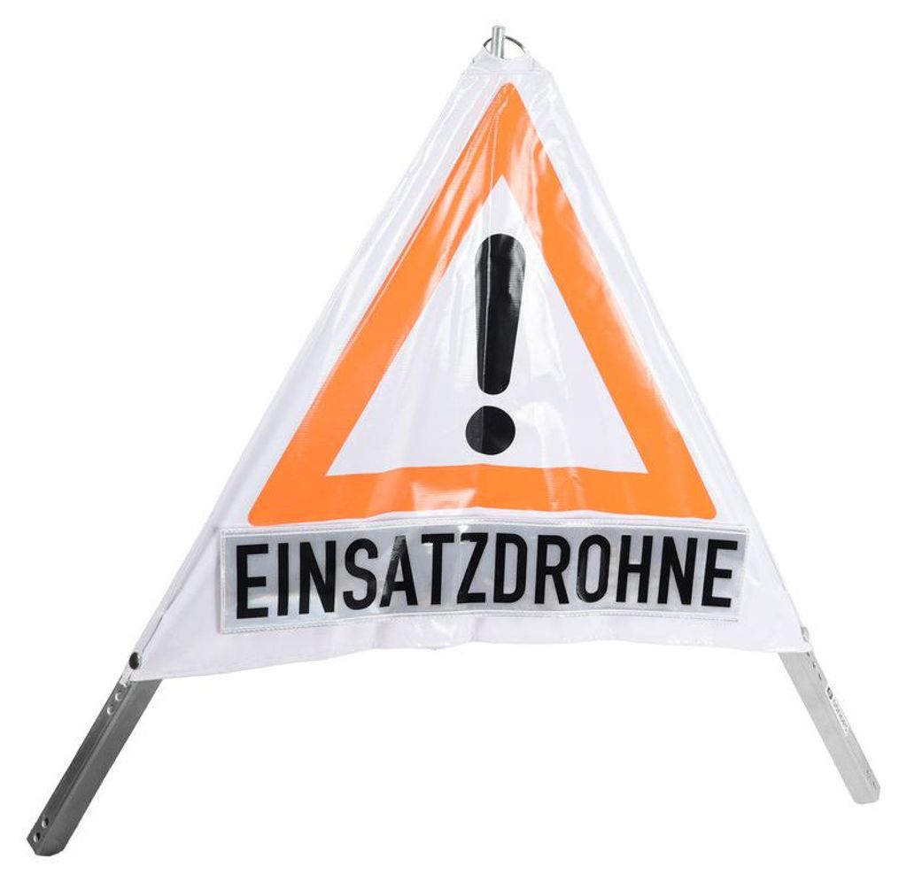 Dönges Klett-Faltsignal, 700 mm, Tagesleuchtfarbe, 3 x Einsatzdrohne