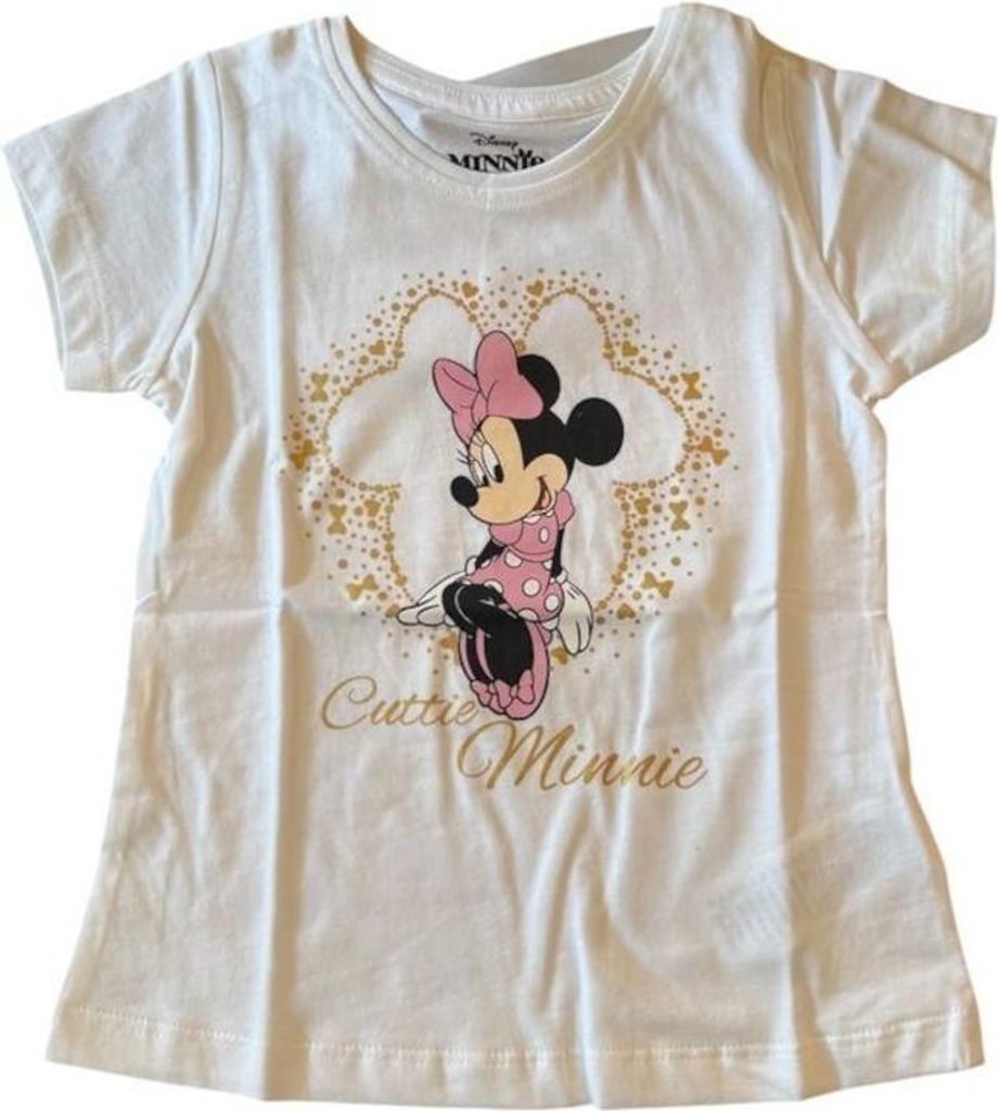 MinnieMouse-Kurzarm-Shirt für Mädchen | Rot oder Weiß | weiß,92