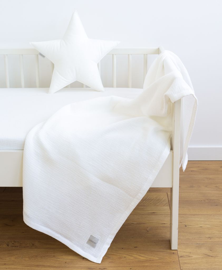 95 x 95 cm ECRU MUSSELIN Europäische Baumwolle Kühlende Decke Tuch Sommerdecke Wickeldecke Mullwindel Strandtuch für Baby Kinder Erwachsene