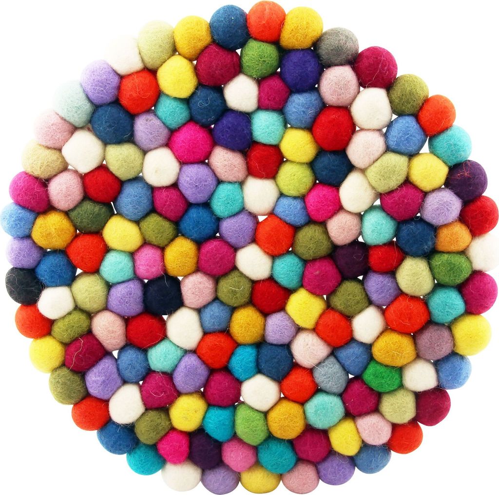 Filzuntersetzer - Filzmatte - Untersetzer - kunterbunt - rund - ca. 30 cm