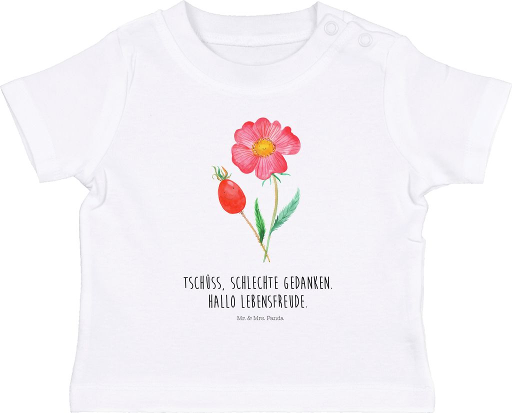 Mr. & Mrs. Panda  T-Shirt Blume Hagebutte 0. - 6. Monat - Produktbild 