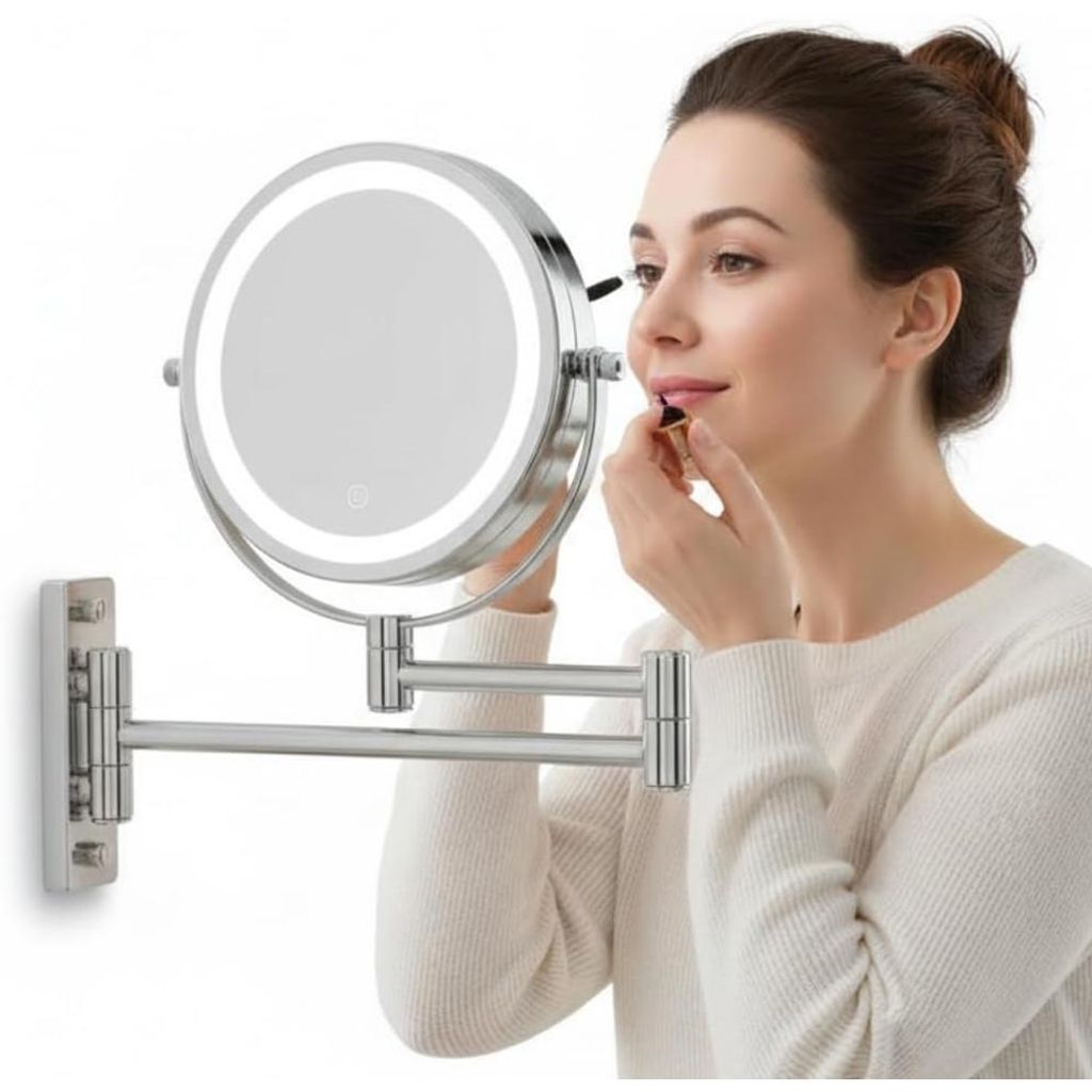 Miroir mural grossissant éclairé LED miroir cosmétique Image du produit 