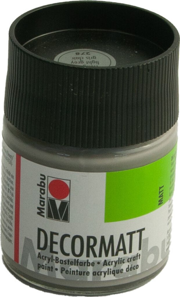 Marabu 1401 05 278 Decormatt Acryl, Hellgrau 278, 50 ml