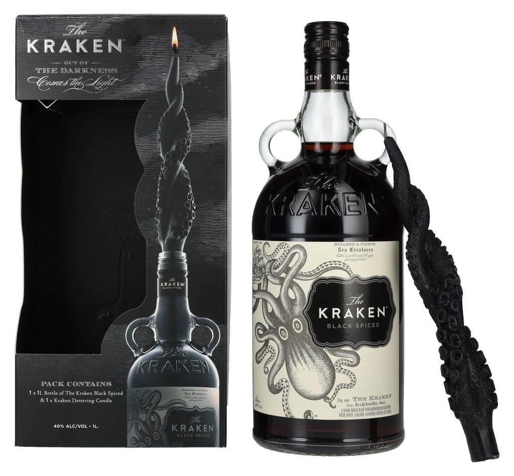 The Kraken Black Spiced 40% Vol. 1l in Geschenkbox mit Produktbild 