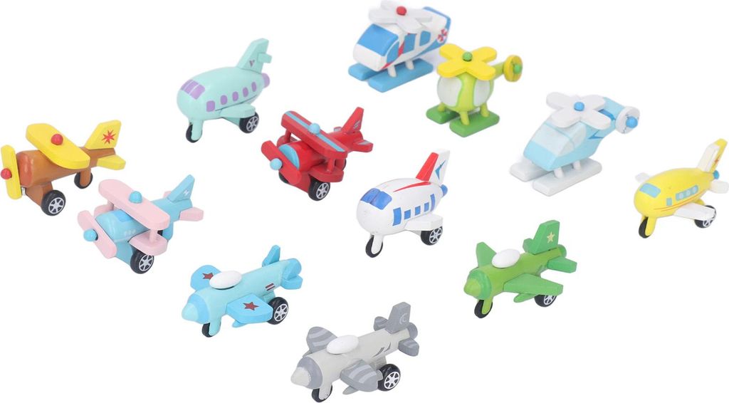 12 Stück Holzflugzeug-Spielzeug, Puzzle, Spaß, Simulation, innovative Kleinkind-Flugzeuge für Kinder, Kleinkinder, Geschenke