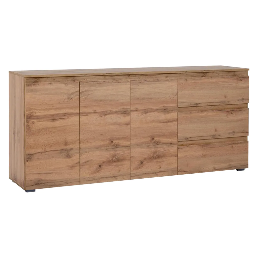 Buffet IMAGE 51A 3 Portes Chêne Doré - Rangement Robuste et Design