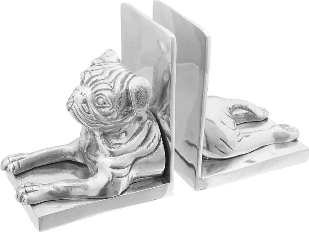 Buchstützen 2 pcs Silber 12 x 15 x 18 cm Aluminium