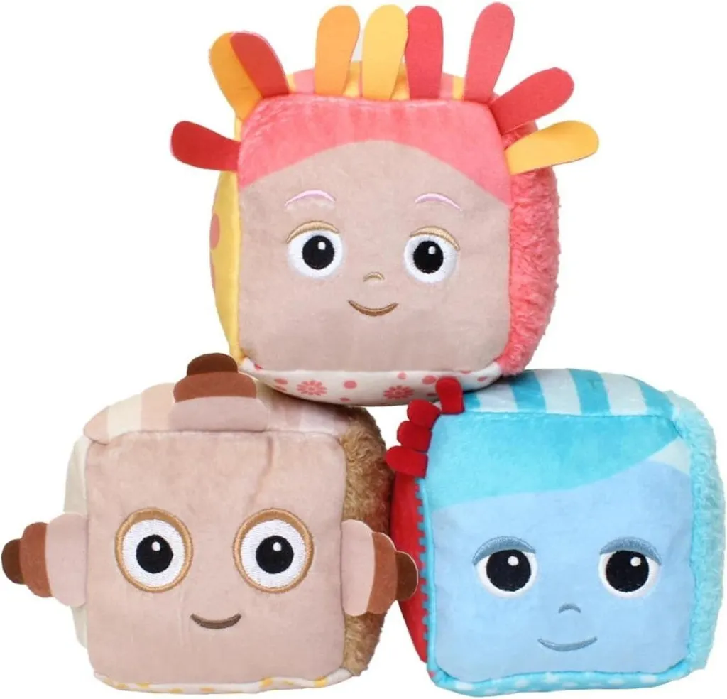 Jouets Cubes Sensoriels en Tissu Souple Thème Jardin dans la Nuit