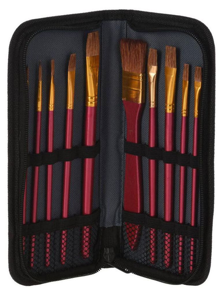 Aquarellpinsel-Set im Aufbewahrungsbeutel, 10-tlg. Produktbild 