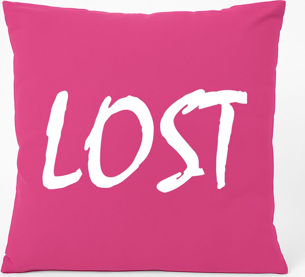 Huuraa Kissen Lost Jugendwort 40x40cm mit Füllung Fuchsia Baumwolle Dekokissen Geschenkidee
