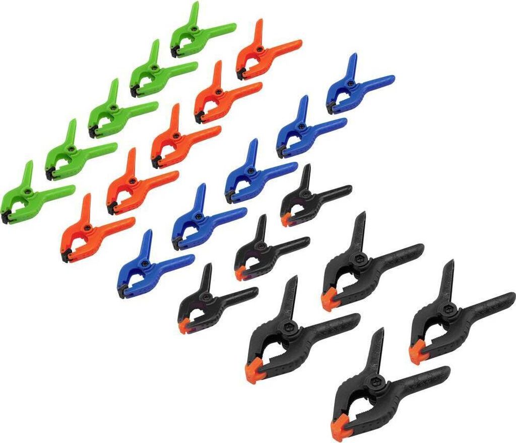 Mini-Spannzwingen-Set 22-teilig Basetech 1529585 Produktabmessung, Länge: 90 mm